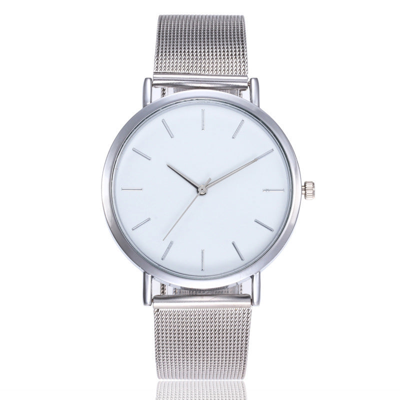 Simple alloy mesh belt watch