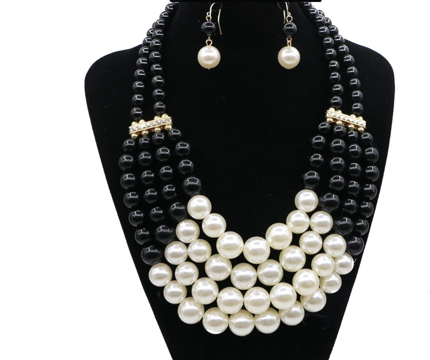 Multi Simulated Pearl Bohemian Jewelry Set