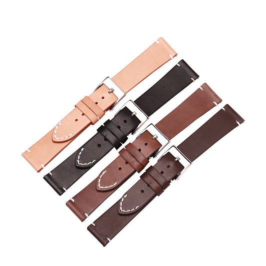 Leather watch strap