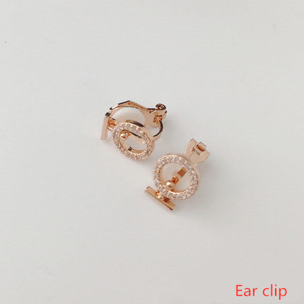 Rose Gold Ring Earrings Female Temperament Goddess Fan Korea Delicate Small Earrings Pure Silver Jane About New Earrings