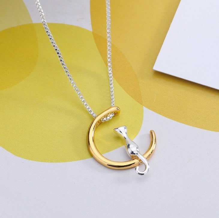 Fashion Cat Moon Necklace