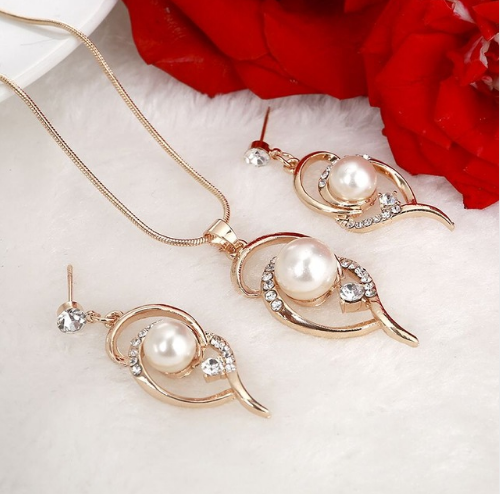 Europe And The United States Sell Hot Money Network Pearl Necklace Set Bridal Jewelry Set Wholesale 9093