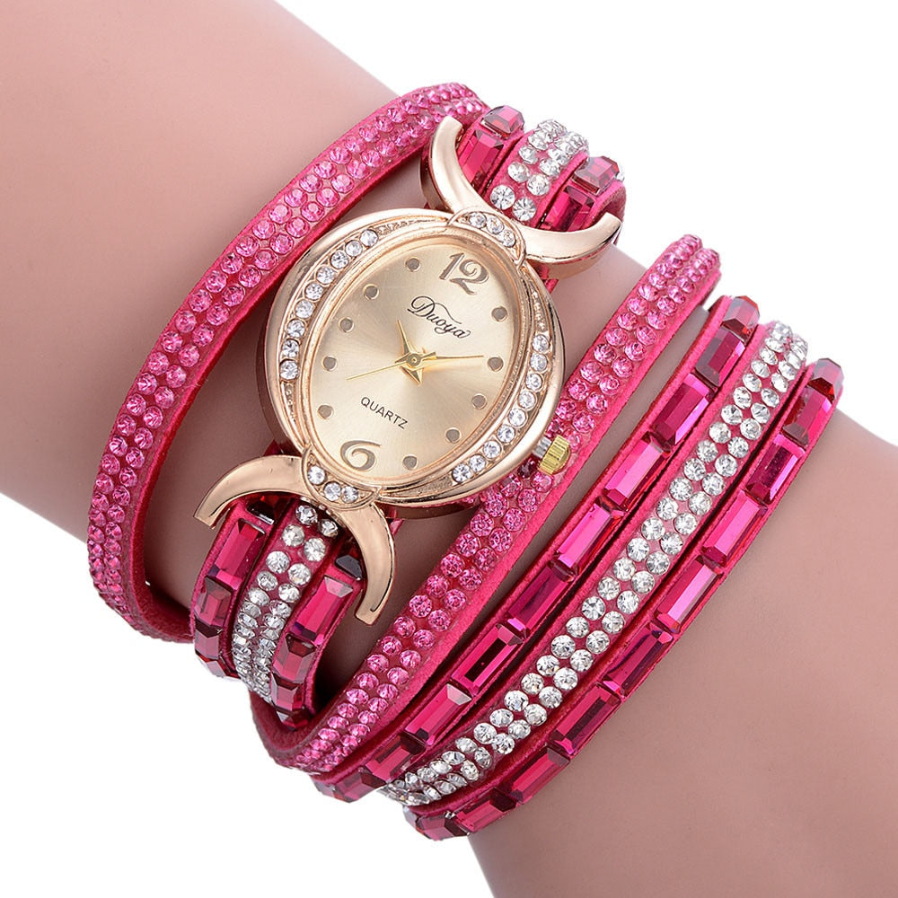 New Casual Rhinestone Watch Dress Ladies Bracelet Watch Analog Quartz Watch for Women