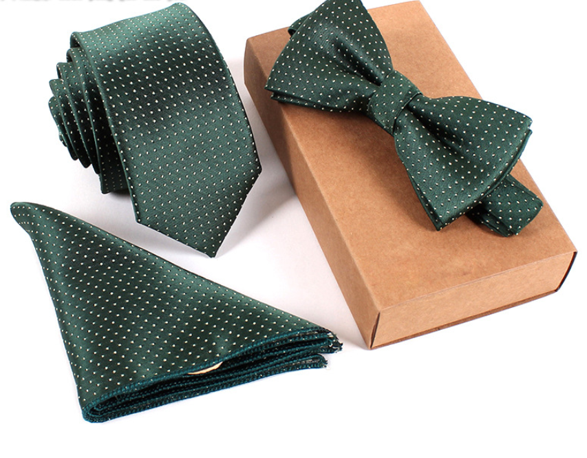 Slim Necktie Set Men Three-piece bow tie