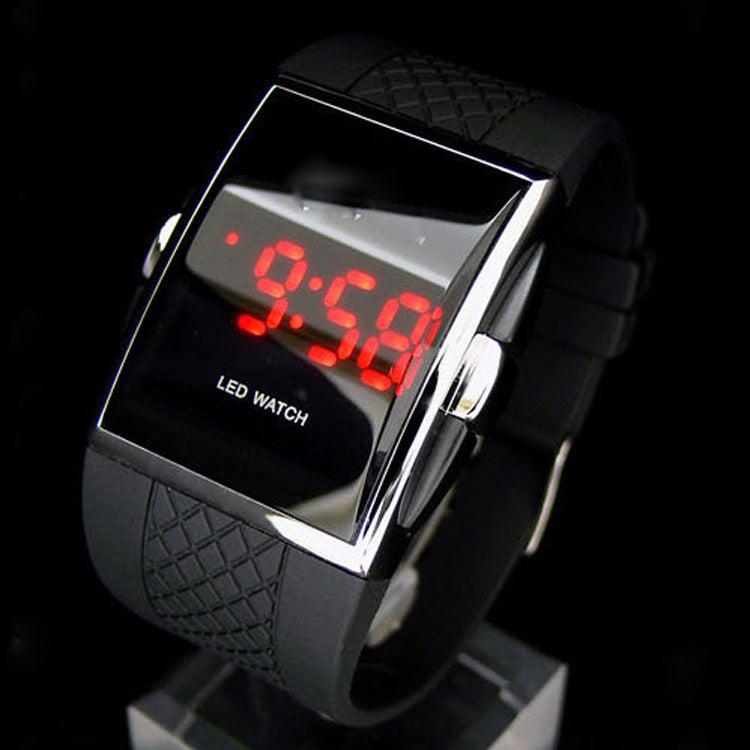 Korean version of the casual student glue press men's watch LED electronic watch creative couple table