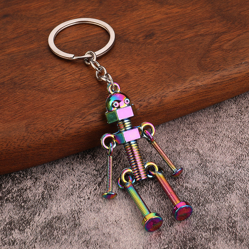 Robot Retro Handmade Diy Key Ring Pendant