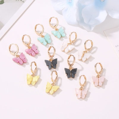 Women's Fashion Colorful Acrylic Butterfly Earrings