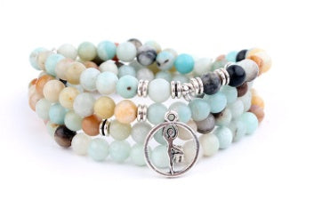 Natural Stone Bead Mala Bracelet