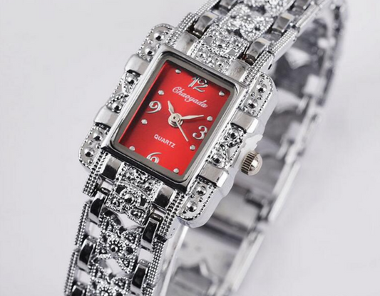 Roman style watch square diamond-studded steel watch 68 movement watch