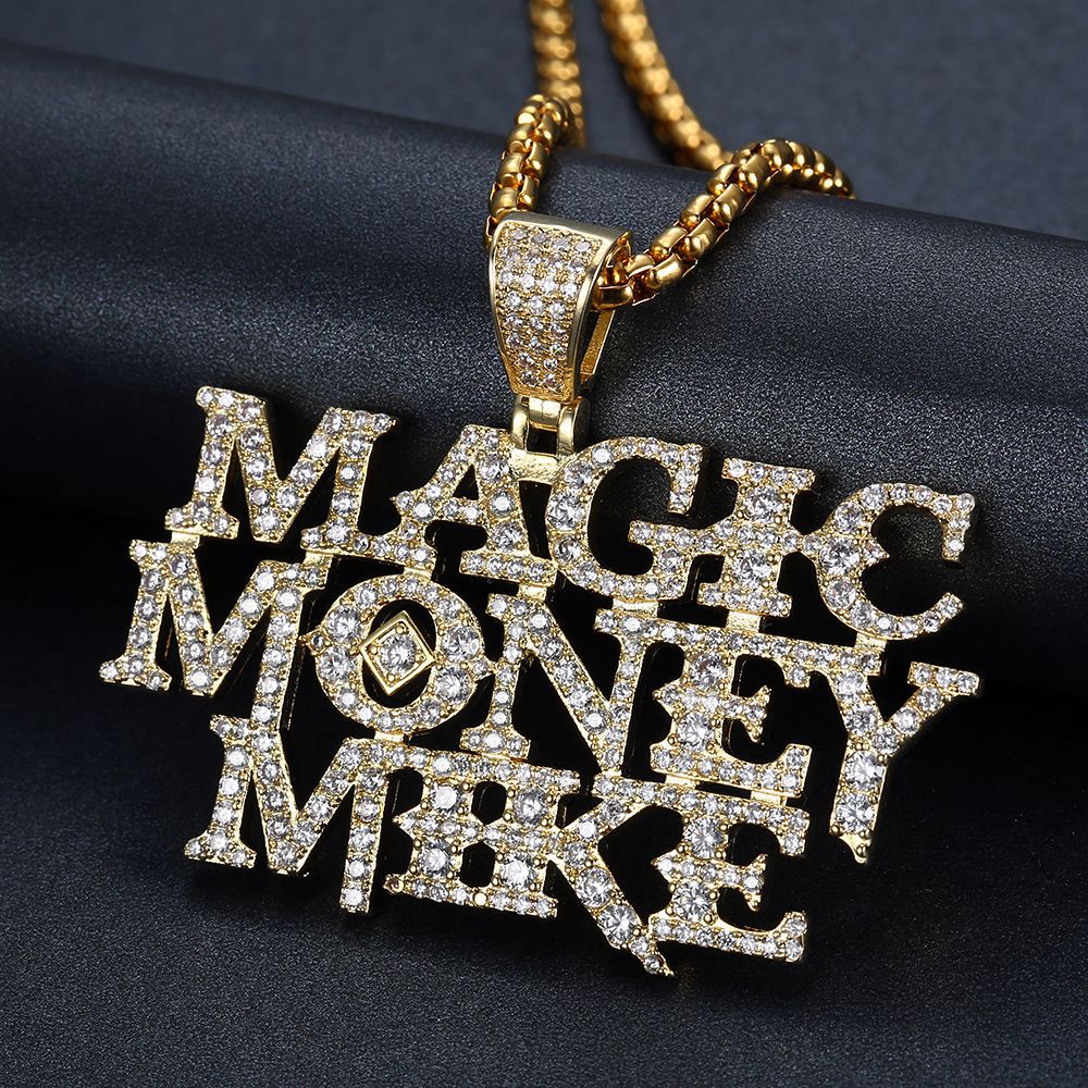 Personalized Name Men Hip Hop Iced Out Charms For Necklace Pendants With Gold Silver