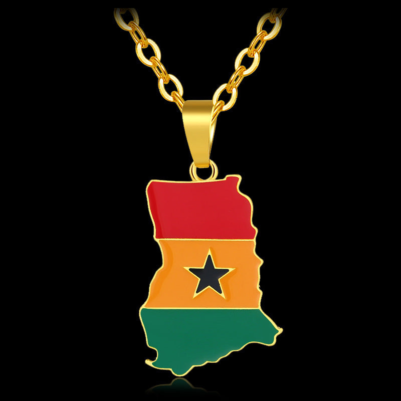 Ghana Stainless steel chain men and women patriotic jewelry