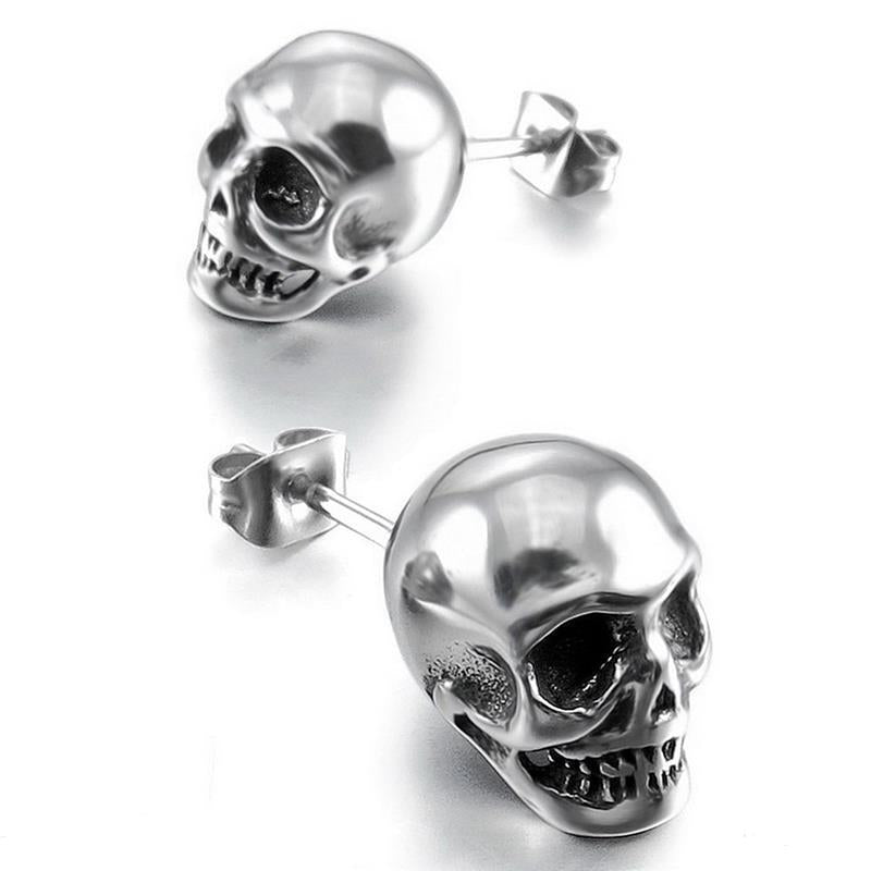 Punk Rock Skull Mens Earrings For Women Small Stud Earings Jewelry Dropshipping Gift