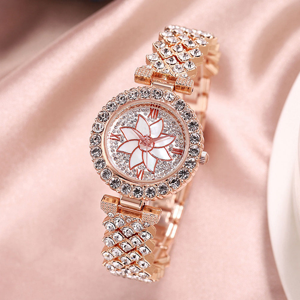 Fashion Temperament Diamond Starry Bracelet Watch Lady Creative Gift Set