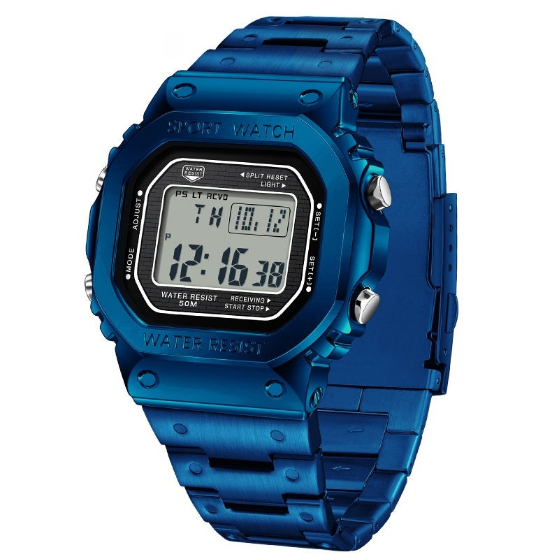 Alarm Clock Multifunctional Sport Watch Square Fashion Hand-lifting Light Waterproof