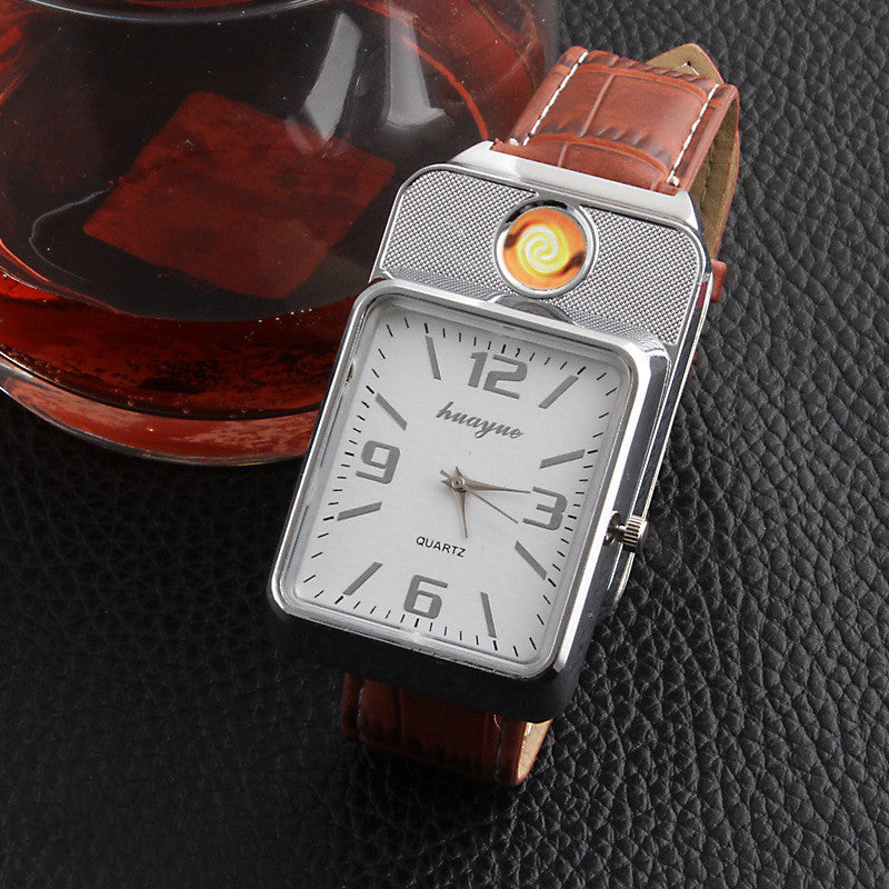 Metal electric heating wire cigarette lighter watch