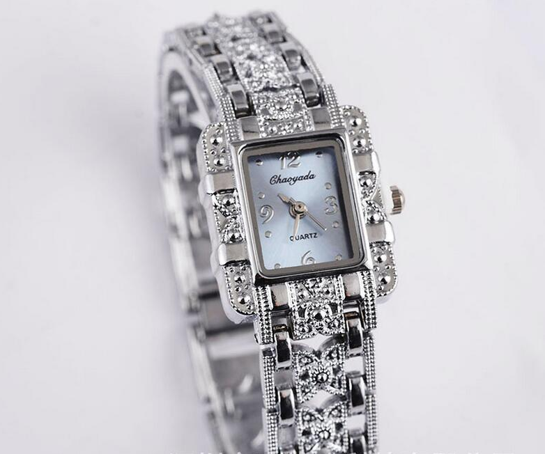 Roman style watch square diamond-studded steel watch 68 movement watch