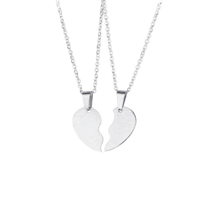 Stainless Steel Love Puzzle Necklace Set