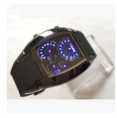 Led electronic aviation watch men's fashion sports dashboard creative watch