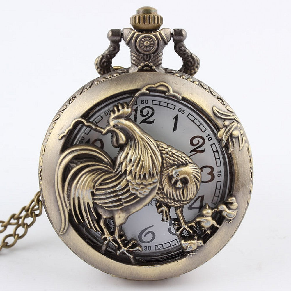 Vintage animal chain pocket watch