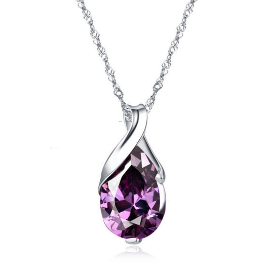 2014 New Arrival 925 Sterling Silver Pendant Shiny Silver Necklace with AAA Zircon Austrian crystals Jewelry for women RJ141