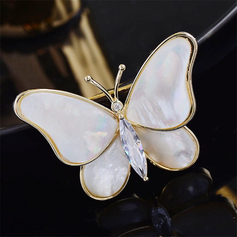 Zircon Fritillary Butterfly Brooch Temperament