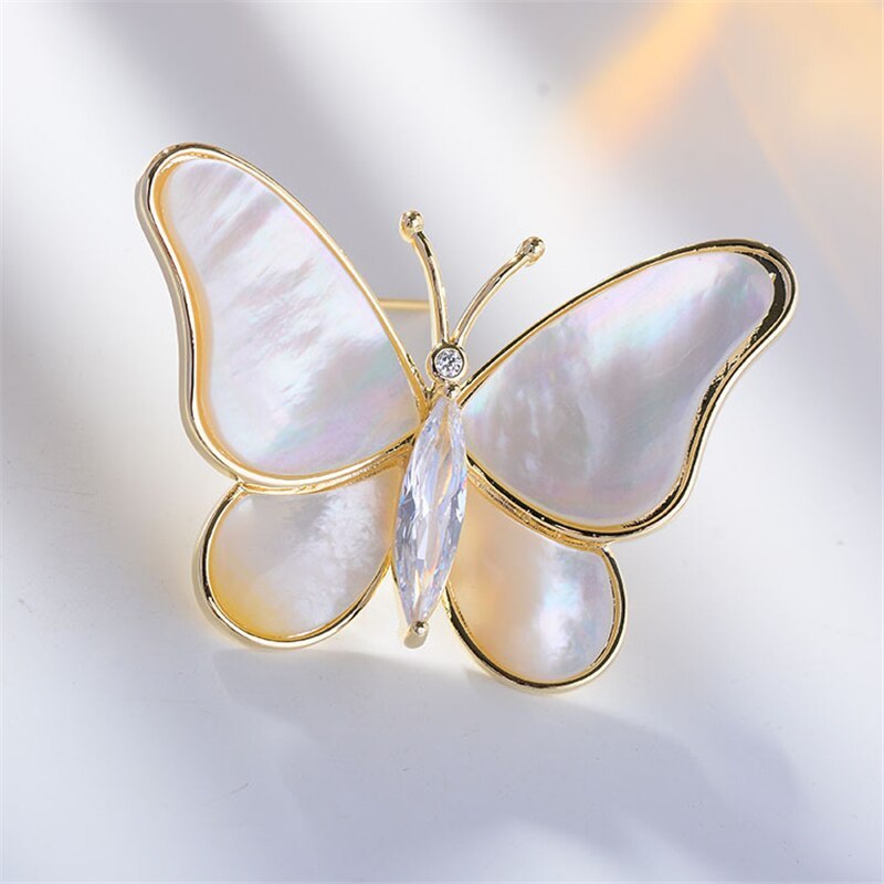 Zircon Fritillary Butterfly Brooch Temperament