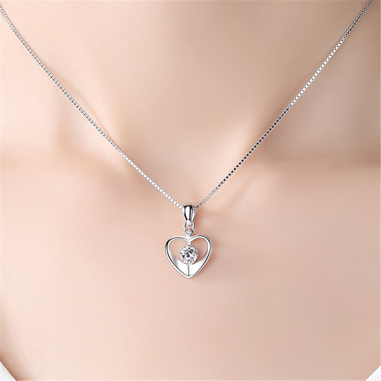 Heart Pendant Necklace Simple Couple Clavicle Chain