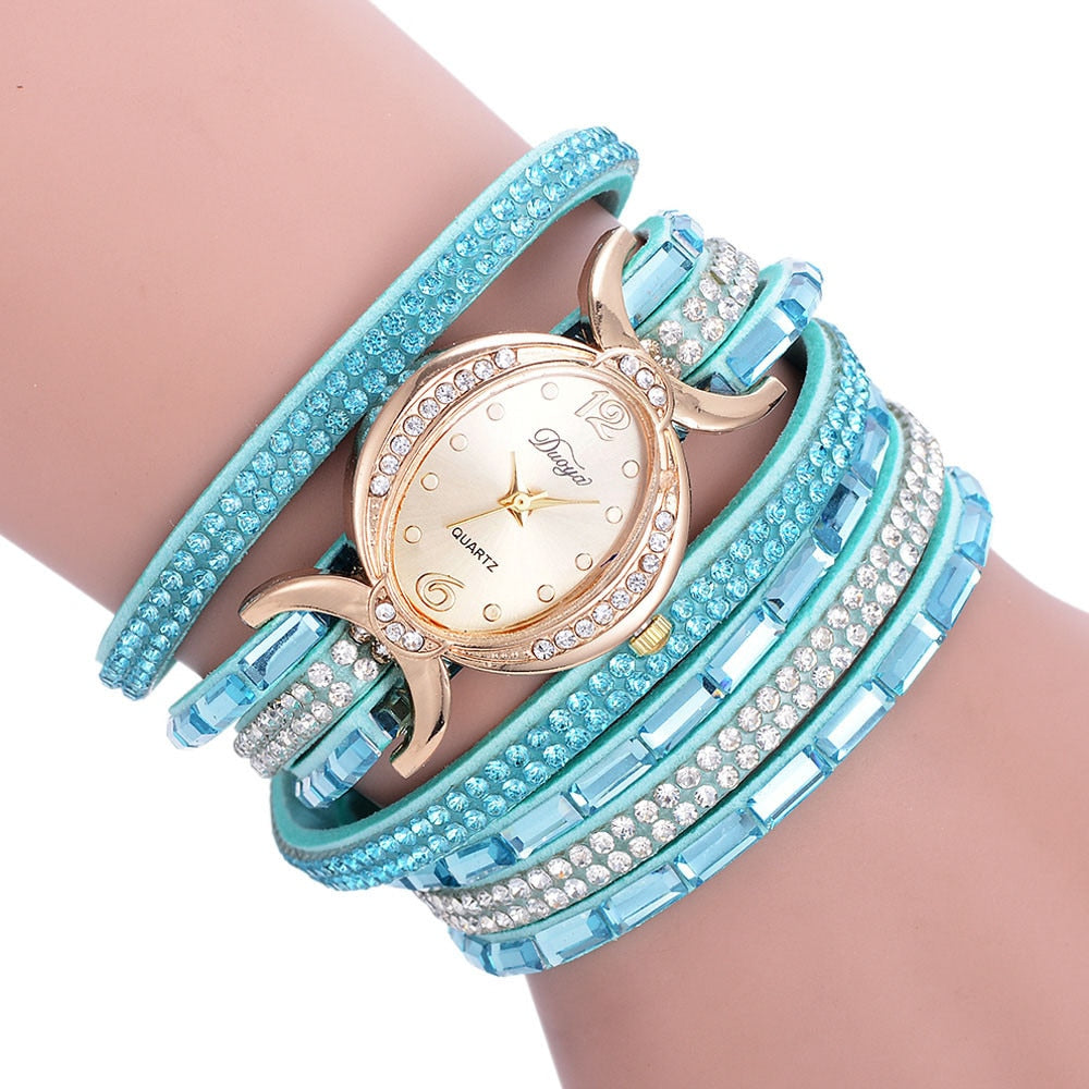 New Casual Rhinestone Watch Dress Ladies Bracelet Watch Analog Quartz Watch for Women