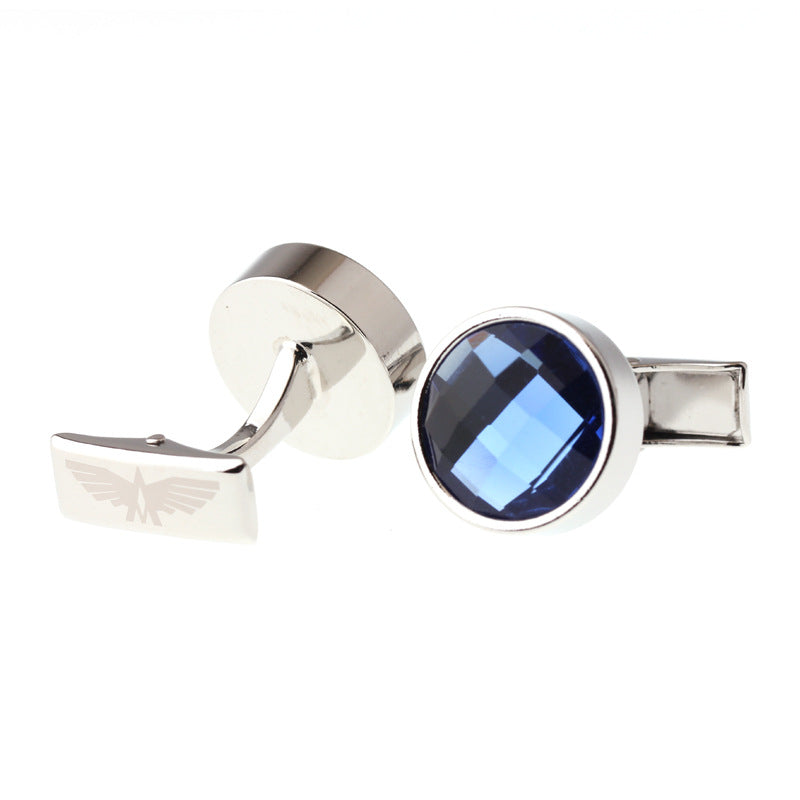 Exquisite Blue Crystal Cufflinks For Men And Women