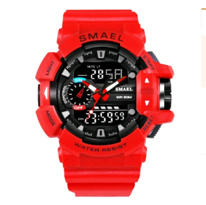 Fashion sports waterproof double display men's watch multi-function LED electronic watch