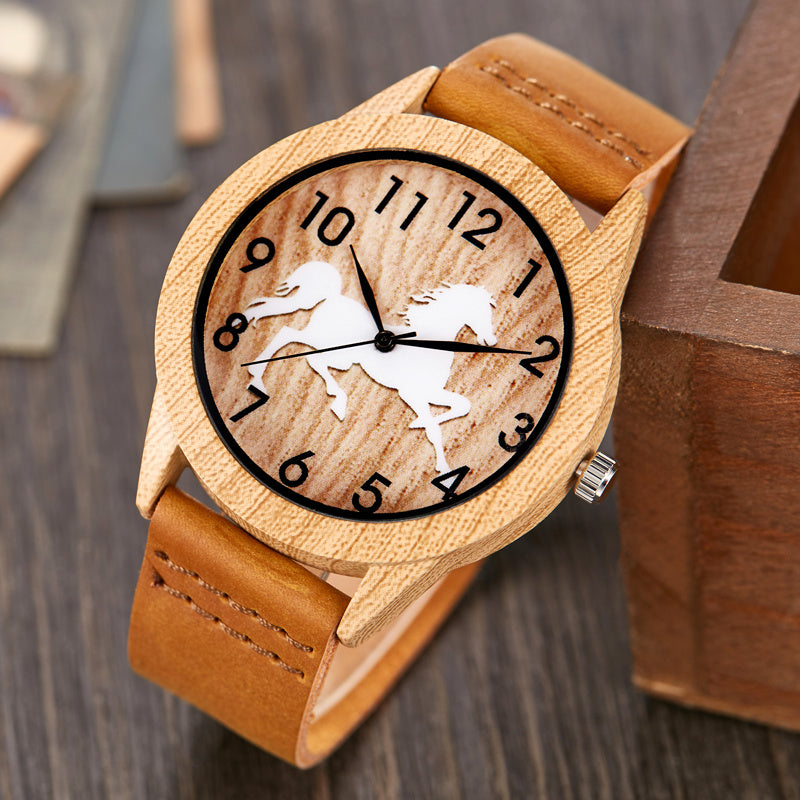 New Imitation Wood Design Couple Watch Man