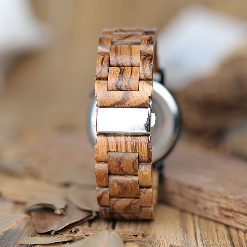 Night vision wooden watch