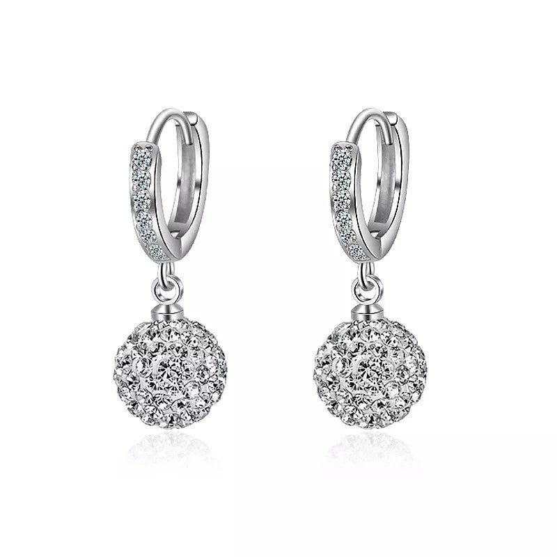 Zircon earring round diamond ball earrings women