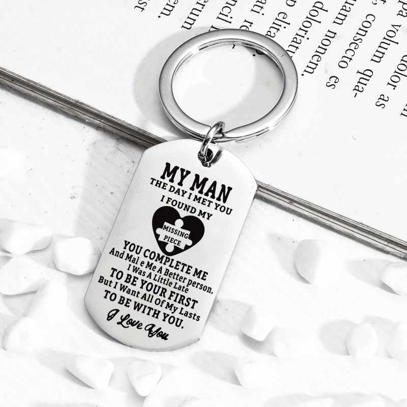 Stainless Steel Key Ring Valentine's Day Anniversary Birthday Wedding Thanksgiving Gift