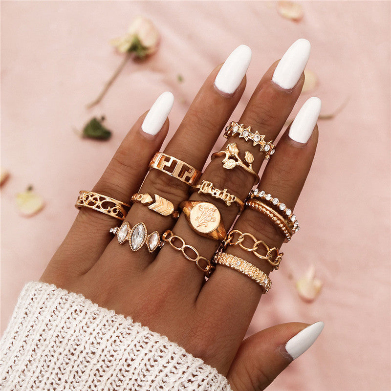 Retro women's joint ring ring set