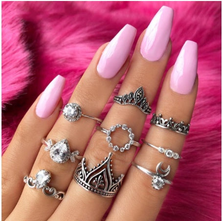Gold Boho & Vintage Stackable Ring Set