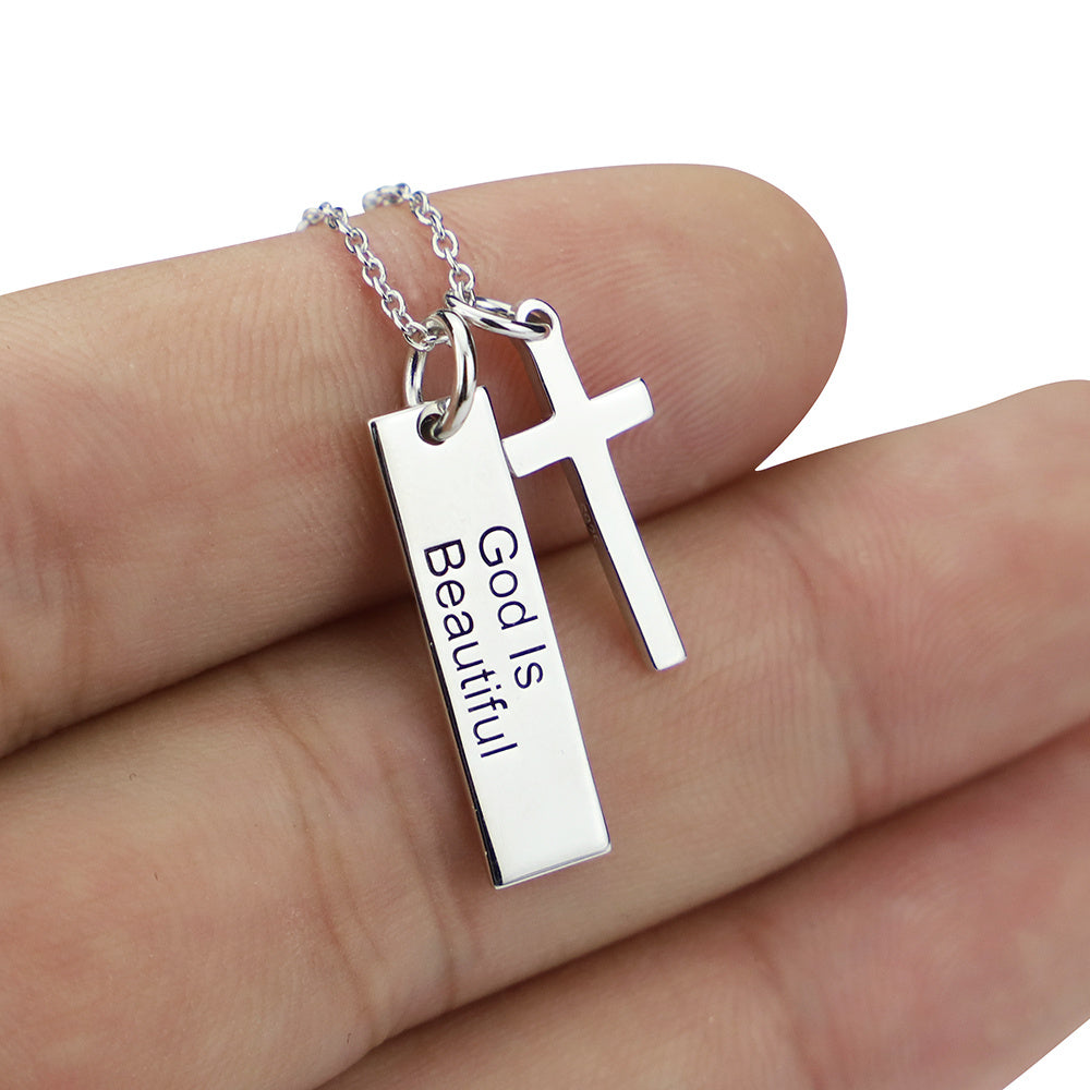 925 Silver Cross Pendant Necklace