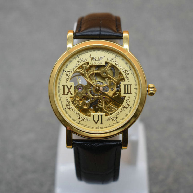 Nunos are hollow waterproof belt mechanical watches customized wholesale trade men burst one generation