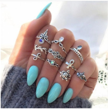 Gold Boho & Vintage Stackable Ring Set