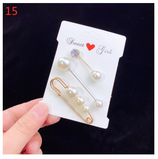 Brooch Pin Overalls Waist Opening Pearl Pin Buckle Clothes Fixed