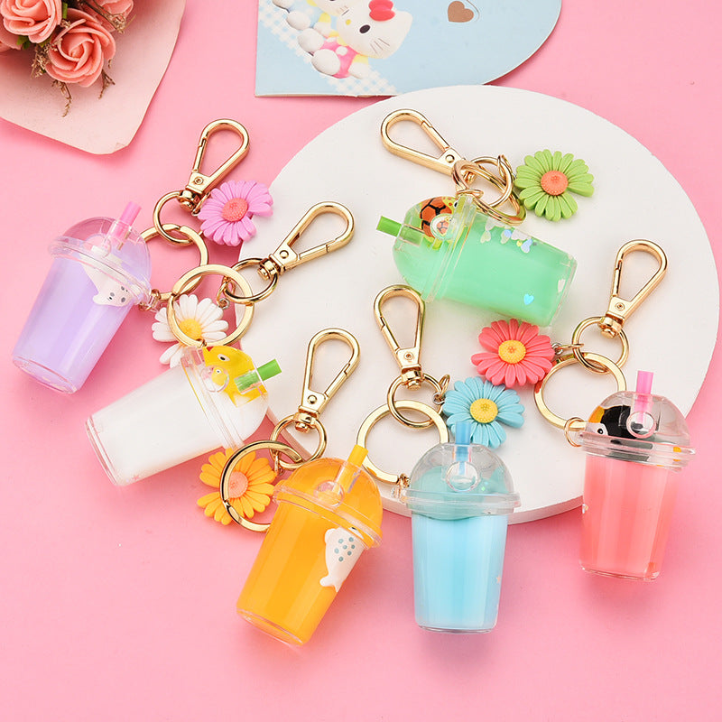 Acrylic Milk Bottle Simulation Milk Tea Cup Keychain