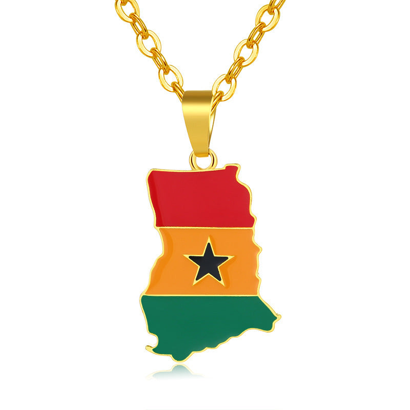 Ghana Stainless steel chain men and women patriotic jewelry