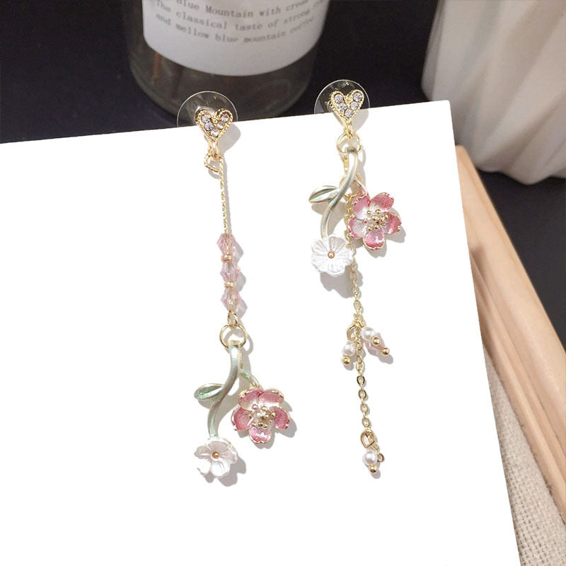 Korean Vintage Metal Flower Long Dangle Earrings For Women Girls Brincos Temperament Pendientes Mujer Jewelry