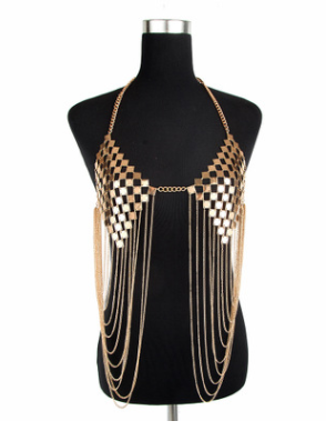 Women's Hot Metal Bra Chain Tassel Body Chain