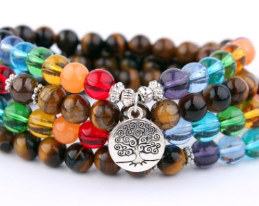 Natural Stone Bead Mala Bracelet