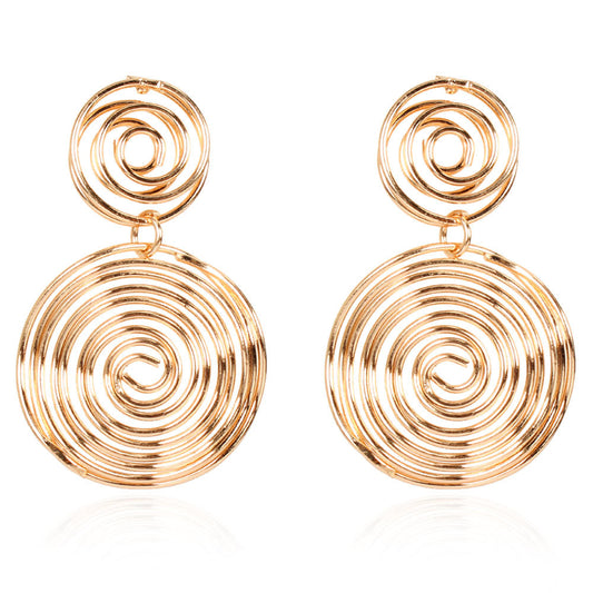 European And American Personality Trend Street Shooting Gold And Silver Earrings Earrings