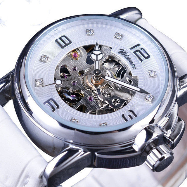 Rhinestone Hollow Mechanical Waterproof Automatic Mechanical Watch