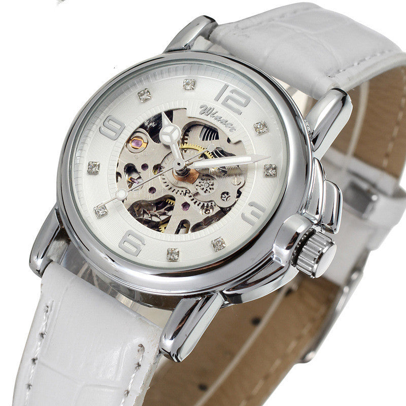 Rhinestone Hollow Mechanical Waterproof Automatic Mechanical Watch