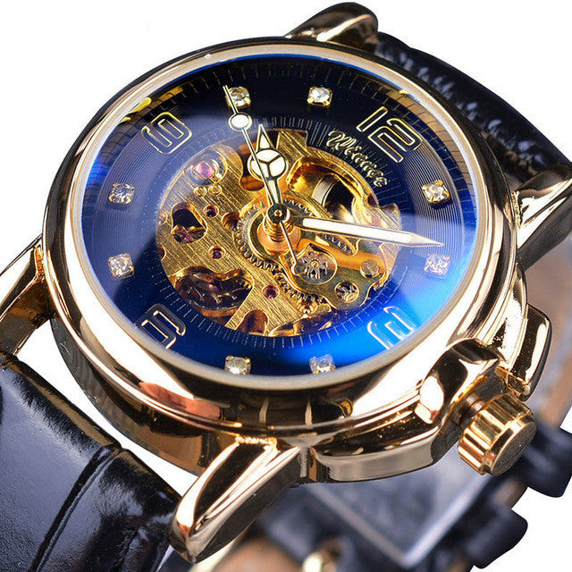 Rhinestone Hollow Mechanical Waterproof Automatic Mechanical Watch