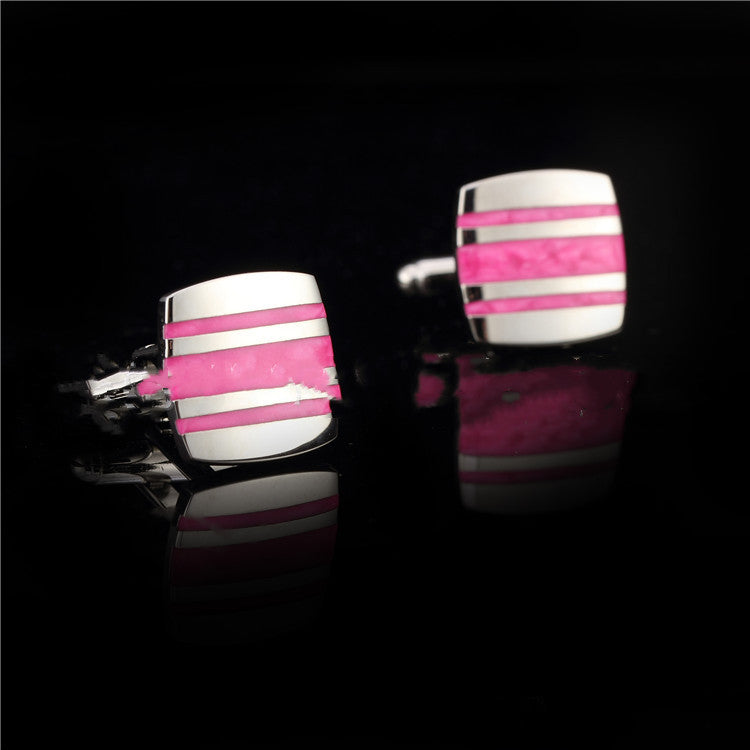 French Shirt Cufflinks Striped Enamel Cufflinks